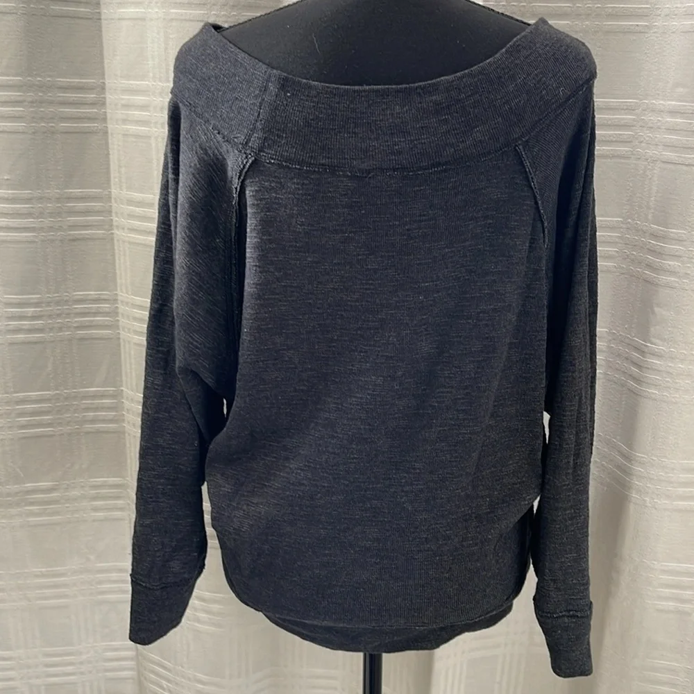 Free People We the Free gray off the shoulder sweater
